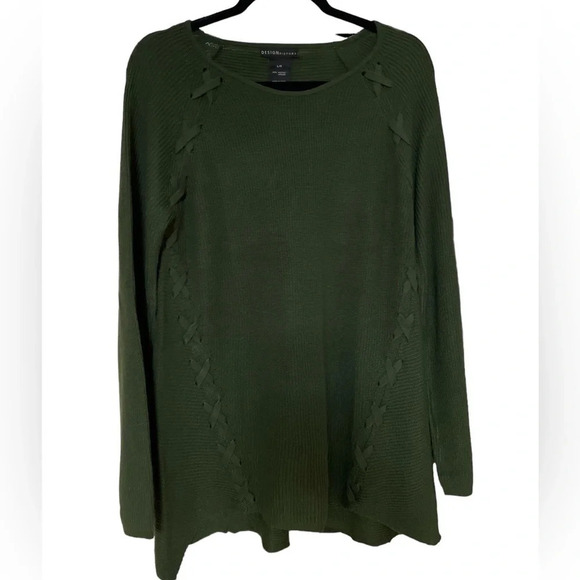 Design History Knit Women Sweater Pullover Long Sleeve Top Hunter Green Size L - Picture 12 of 12